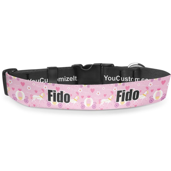 Custom Princess Carriage Deluxe Dog Collar - Double Extra Large (20.5" to 35") (Personalized)