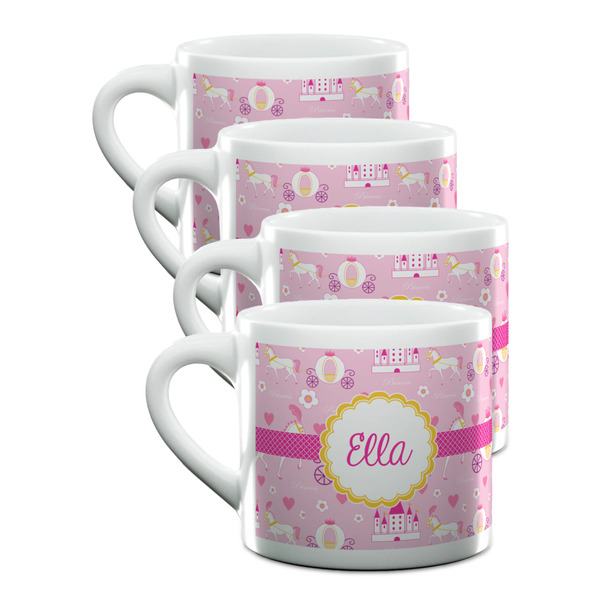 Custom Princess Carriage Double Shot Espresso Cups - Set of 4 (Personalized)
