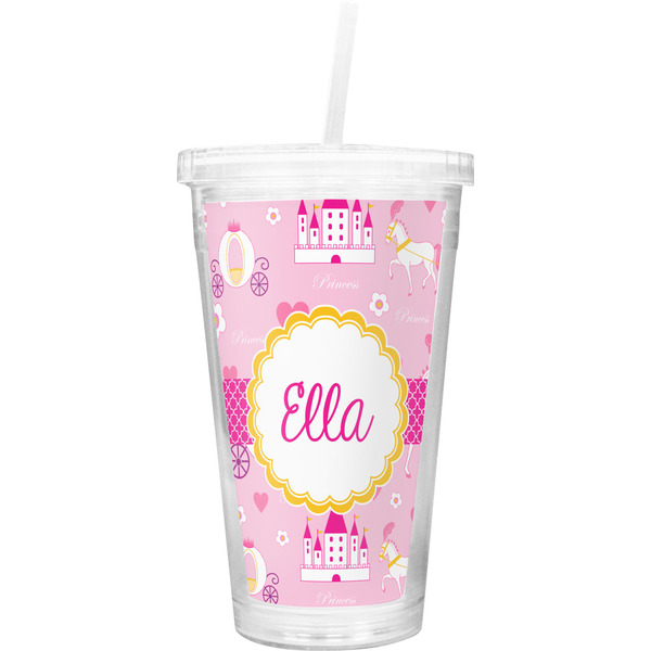 Custom Princess Carriage Double Wall Tumbler with Straw (Personalized)