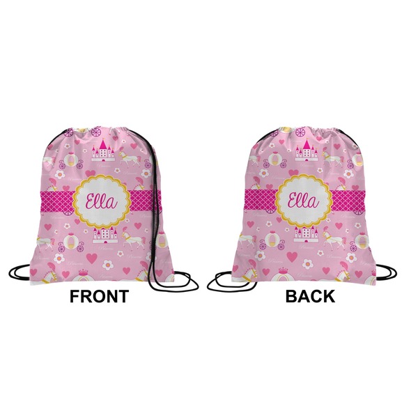 Princess Carriage Drawstring Backpack Front & Back Small