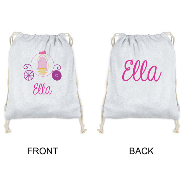 Princess Carriage Drawstring Backpacks - Sweatshirt Fleece - Double Sided - APPROVAL