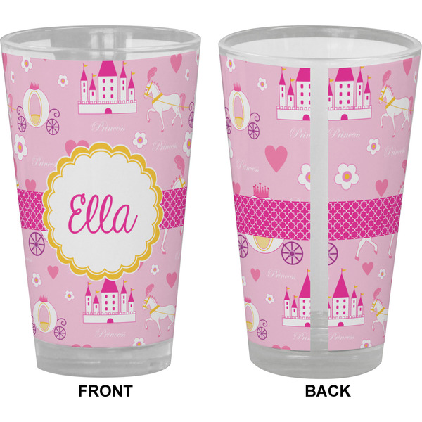 Princess Carriage Pint Glass - Full Color - Front & Back Views