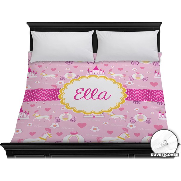 Custom Princess Carriage Duvet Cover - King (Personalized)