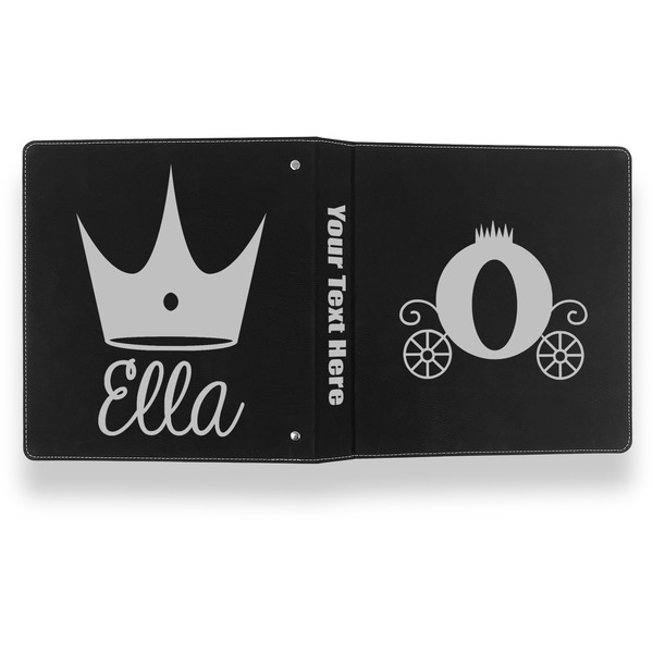 Princess Carriage Leather Binder - 1" - Black- Back Spine Front View