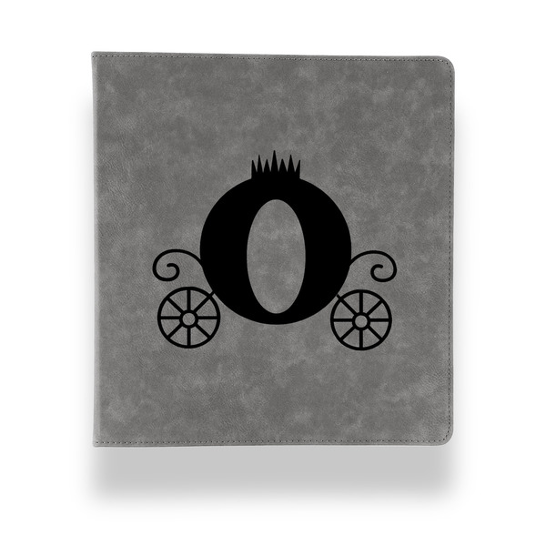 Princess Carriage Leather Binder - 1" - Grey - Front View