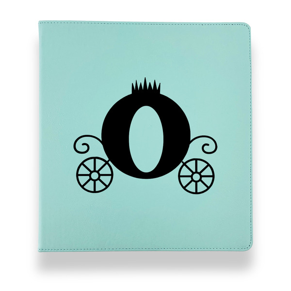 Custom Princess Carriage Leather Binder - 1" - Teal (Personalized)
