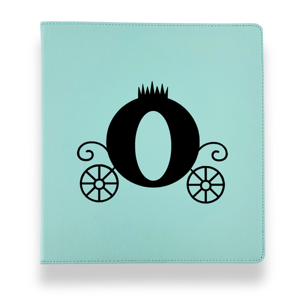Princess Carriage Leather Binders - 1" - Teal - Front View