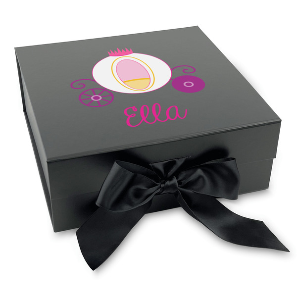Custom Princess Carriage Gift Box with Magnetic Lid - Black