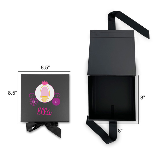 Princess Carriage Gift Boxes with Magnetic Lid - Black - Open & Closed