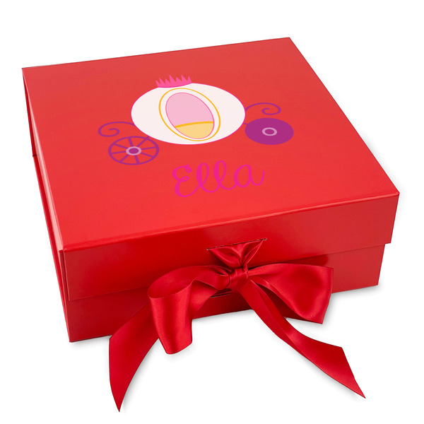 Custom Princess Carriage Gift Box with Magnetic Lid - Red