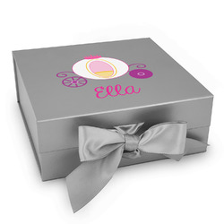 Princess Carriage Gift Box with Magnetic Lid - Silver