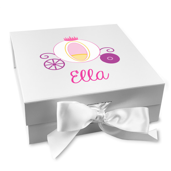 Custom Princess Carriage Gift Box with Magnetic Lid - White