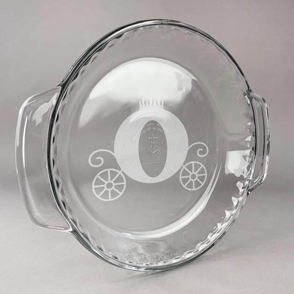 Custom Princess Carriage Glass Pie Dish - 9.5in Round