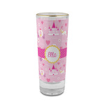 Princess Carriage 2 oz Shot Glass - Glass with Gold Rim (Personalized)