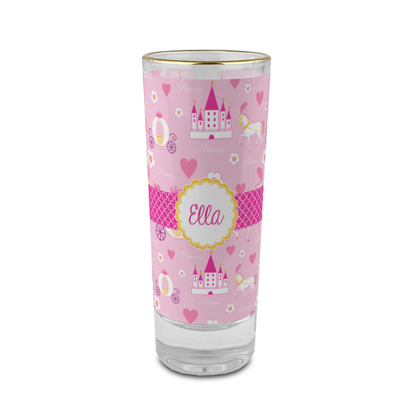 Custom Princess Carriage 2 oz Shot Glass - Glass with Gold Rim (Personalized)
