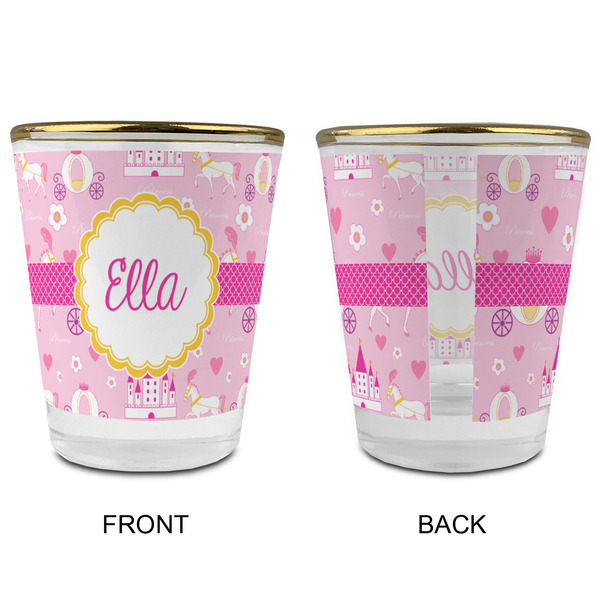 Princess Carriage Glass Shot Glass - with gold rim - APPROVAL