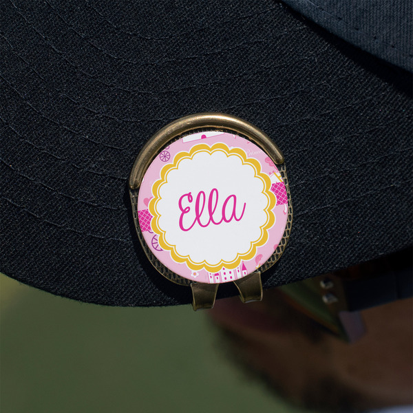 Princess Carriage Golf Ball Marker Hat Clip - Gold - On Hat
