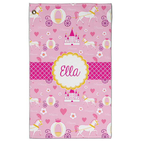 Custom Princess Carriage Golf Towel - Poly-Cotton Blend w/ Name or Text