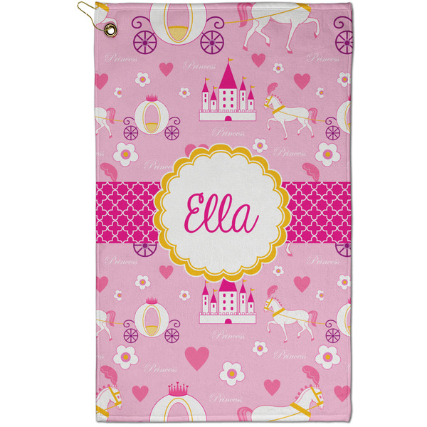 Custom Princess Carriage Golf Towel - Poly-Cotton Blend - Small w/ Name or Text