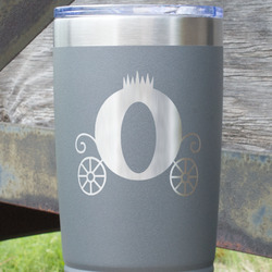 Princess Carriage 20 oz Stainless Steel Tumbler - Grey - Double Sided (Personalized)