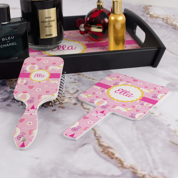 Princess Carriage Hair Brush and Hand Mirror - Bathroom Scene