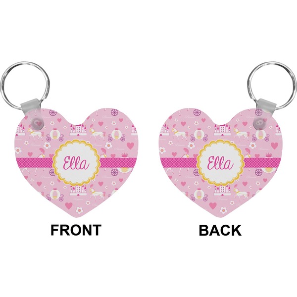 Princess Carriage Heart Keychain (Front + Back)