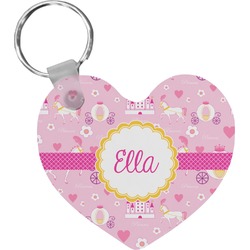 Princess Carriage Heart Plastic Keychain w/ Name or Text