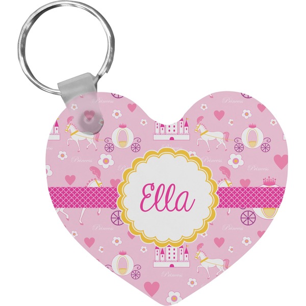 Custom Princess Carriage Heart Plastic Keychain w/ Name or Text