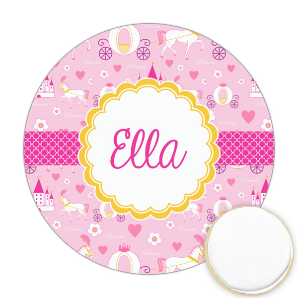 Custom Princess Carriage Printed Cookie Topper - Round (Personalized)