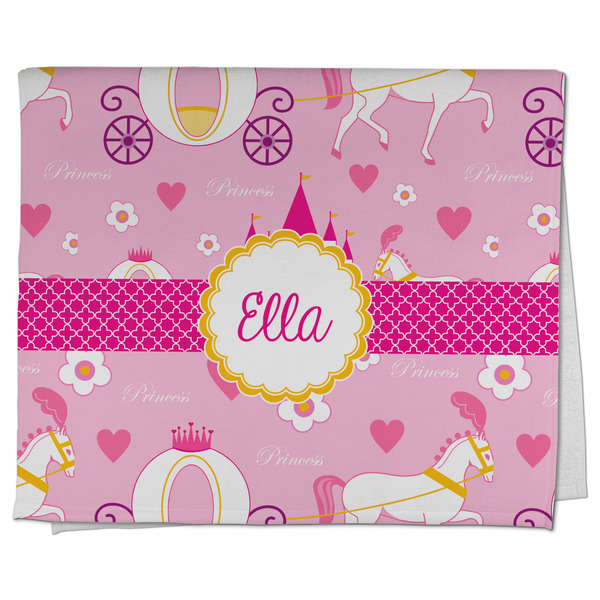 Custom Princess Carriage Kitchen Towel - Poly Cotton w/ Name or Text