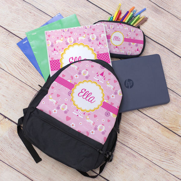 Princess Carriage Large Backpack - Black - With Stuff