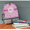 Princess Carriage Large Backpack - Gray - On Desk