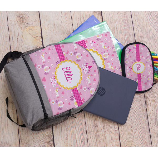 Princess Carriage Large Backpack - Gray - With Stuff