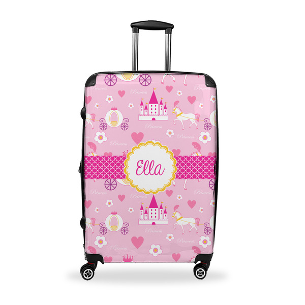 Custom Princess Carriage Suitcase - 28" Large - Checked w/ Name or Text