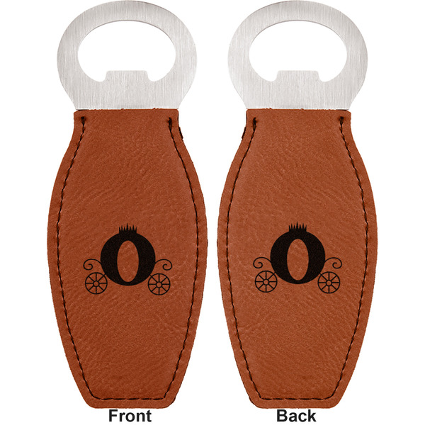 Princess Carriage Leather Bar Bottle Opener - Front and Back