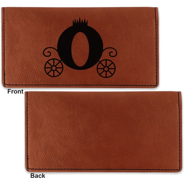 Princess Carriage Leather Checkbook Holder Front and Back Single Sided - Apvl