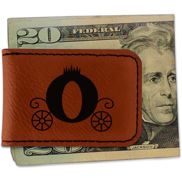 Custom Princess Carriage Leatherette Magnetic Money Clip - Single Sided