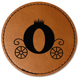 Princess Carriage Faux Leather Iron On Patch - Round