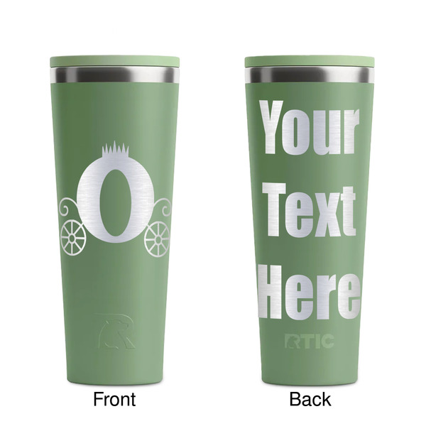 Princess Carriage Light Green RTIC Everyday Tumbler - 28 oz. - Front and Back