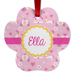 Princess Carriage Metal Paw Ornament - Double Sided w/ Name or Text