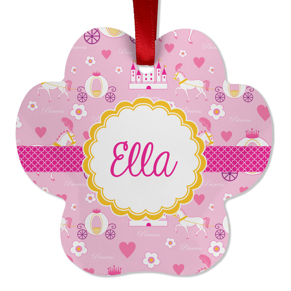 Custom Princess Carriage Metal Paw Ornament - Double Sided w/ Name or Text