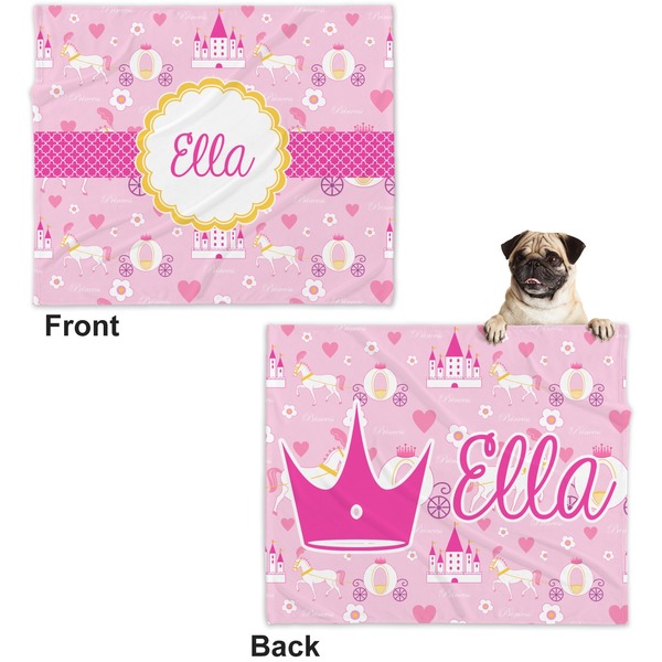 Princess Carriage Microfleece Dog Blanket - Large- Front & Back
