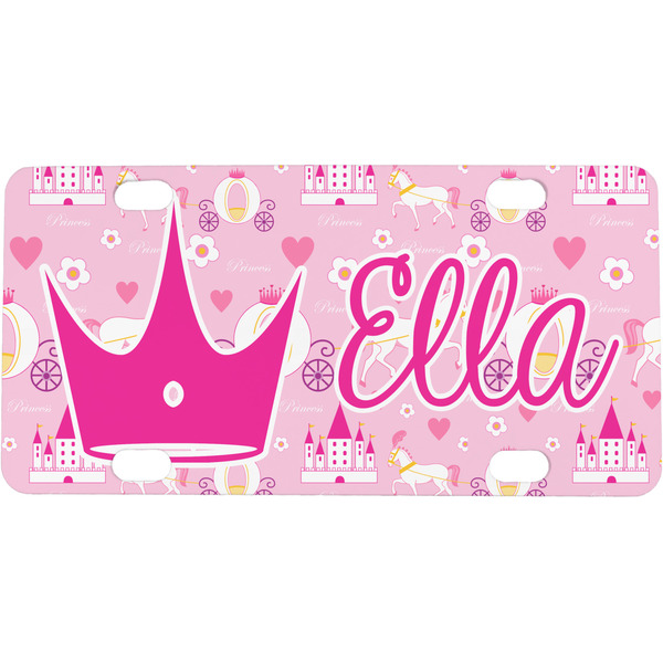 Custom Princess Carriage Mini / Bicycle License Plate (4 Holes) (Personalized)