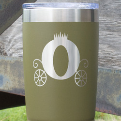 Princess Carriage 20 oz Stainless Steel Tumbler - Olive - Single Sided