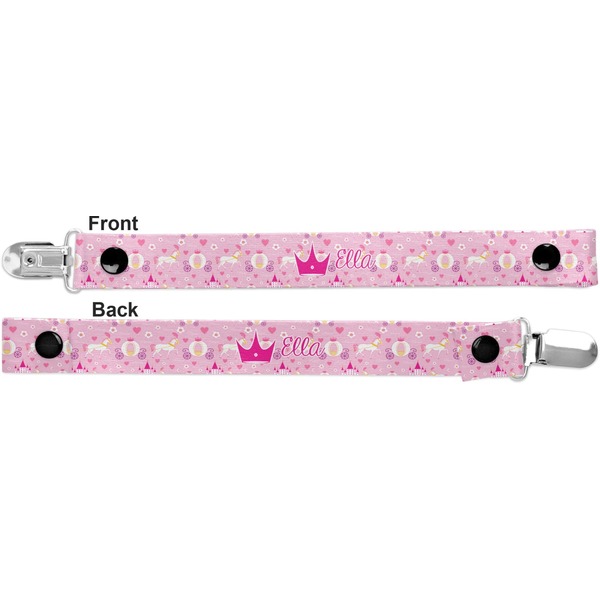 Princess Carriage Pacifier Clip - Front and Back