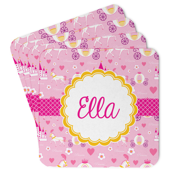 Custom Princess Carriage Paper Coasters w/ Name or Text