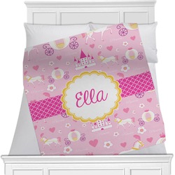 Princess Carriage Minky Blanket - Twin / Full - 80"x60" - Single Sided (Personalized)