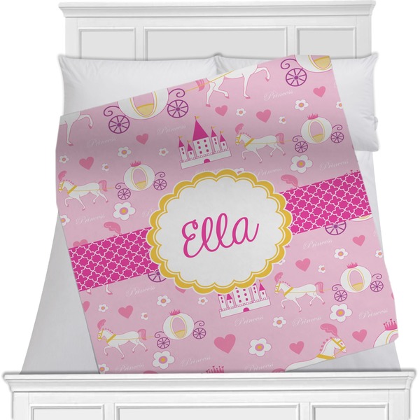 Custom Princess Carriage Minky Blanket - Toddler / Throw - 60"x50" - Double Sided (Personalized)