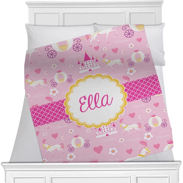 Custom Princess Carriage Minky Blanket - 40"x30" - Double Sided (Personalized)