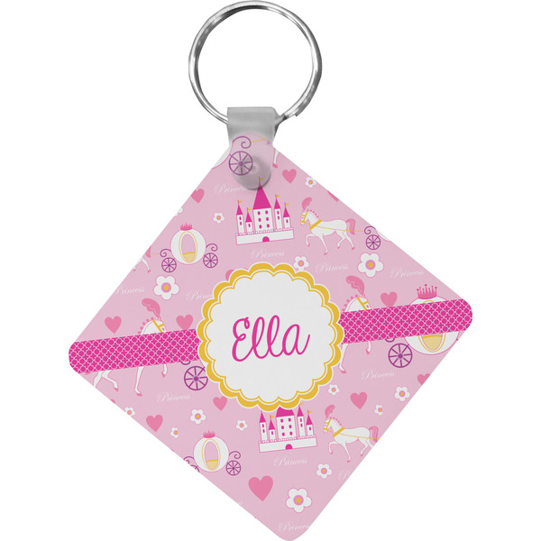 Custom Princess Carriage Diamond Plastic Keychain w/ Name or Text